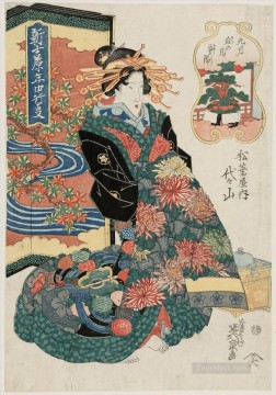 Japanese Painting - the ninth month ch y Keisai Eisen Japanese